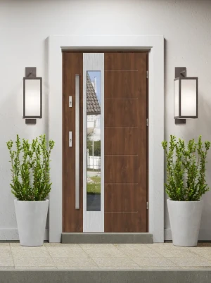 Caiman MaxTerm Energo z pochwytem komplet z ościeżnicą szyba szkło weneckie energooszczędne drzwi wejściowe U 1.3 Program Czyste Powietrze