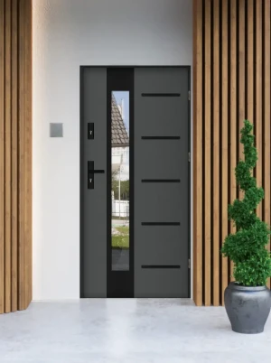 Drzwi MAXTERM ENERGO 72 | Program CZYSTE POWIETRZE | drzwi zewnętrzne do domu wejściowe Antracyt 100  Uta BLACK