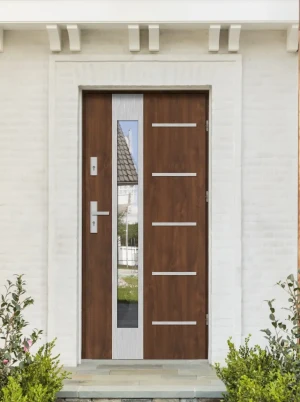 Uta MaxTerm Energo z klamką komplet z ościeżnicą z szybą lustro weneckie energooszczędne drzwi wejściowe do domu U 1.3 Czyste Powietrze