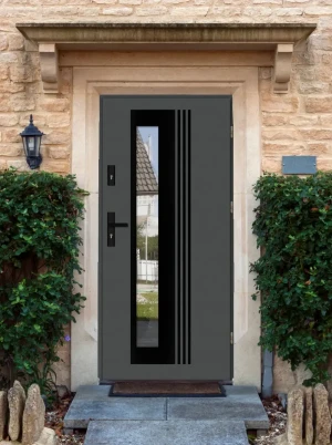 Varius Black MaxTerm Energo drzwi zewnętrzne z czarną klamką | Ud = 1.3 Czyste Powietrze