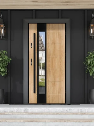 Caiman Loft Premium drzwi zewnętrzne z czarną antabą | Ud = 1.1 Czyste Powietrze