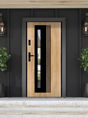 Collaris Loft Premium drzwi zewnętrzne z czarną klamką | Ud = 1.1 Czyste Powietrze