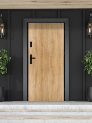 Draco Loft Premium drzwi zewnętrzne z czarną klamką | Ud = 1.1 Czyste Powietrze