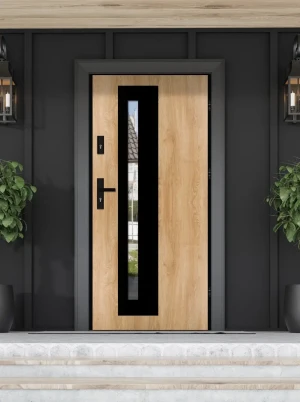 Natrix Loft Premium drzwi zewnętrzne z czarną klamką | Ud = 1.1 Czyste Powietrze
