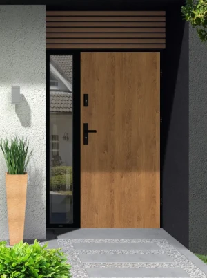 Drzwi wejściowe do domu pod duży otwór poszerzone nietypowe przestronne duże z oknem doświetlem dostawką dopasowane na wymiar na zamówienie szerokie Draco LOFT