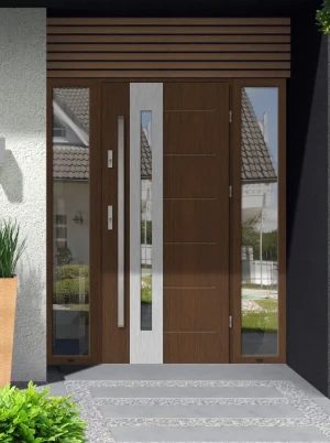 Tuluza Premium z antabą i ramką nowoczesne energooszczędne polskie drzwi wejściowe z doświetlami z lustrem weneckim 160 170 180 190