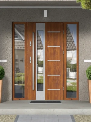 Uta Premium z antabą i ramką nowoczesne energooszczędne polskie drzwi wejściowe z doświetlami z lustrem weneckim 160 170 180 190