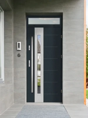 Tuluza Premium z antabą i ramką nowoczesne energooszczędne polskie drzwi wejściowe z doświetlem górnym z lustrem weneckim 80 90 100
