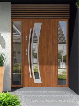 Calotes Premium z antabą i ramką nowoczesne energooszczędne polskie drzwi wejściowe z doświetlami z lustrem weneckim 160 170 180 190