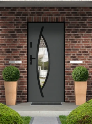 Pogona Loft Premium drzwi zewnętrzne z czarną klamką | Ud = 1.1 Czyste Powietrze