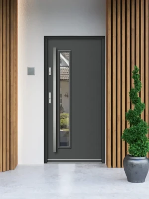 Drzwi MAXTERM ENERGO 72 | Program CZYSTE POWIETRZE | drzwi zewnętrzne do domu wejściowe Antracyt 100  Aquila PCV