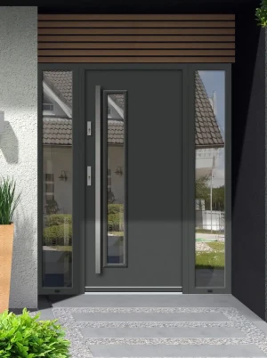 Aquila Premium drzwi zewnętrzne z doświetlami bocznymi | antaba INOX