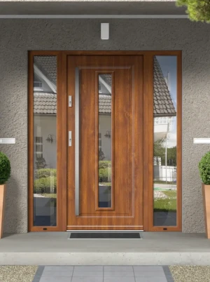 Buteo Premium drzwi zewnętrzne z doświetlami bocznymi | antaba INOX