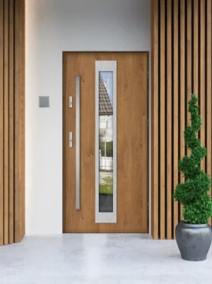 Iguana MaxTerm Termo z antabą komplet z ościeżnicą przeszklone lustrem weneckim energooszczędne drzwi zewnętrzne U 1.1 polskie producent 80 90 100