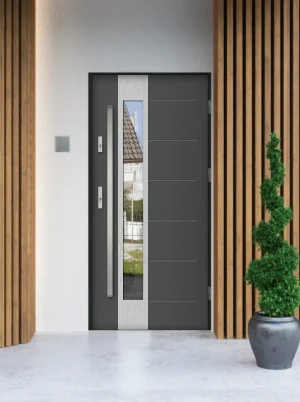 Caiman MaxTerm Termo z pochwytem komplet z ościeżnicą szyba szkło weneckie energooszczędne drzwi wejściowe U 1.1 Program Czyste Powietrze