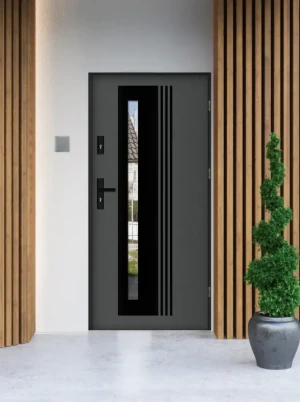 Drzwi zewnętrzne Antracyt 90 | Czarna Klamka | MAXTERM Collaris BLACK