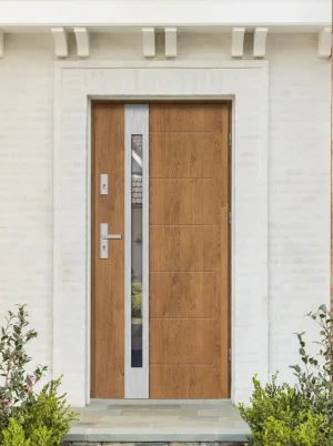 KRÓTKI termin szybka dostawa drzwi TERMO z CIEPŁĄ OŚCIEŻNICĄ 90 winchester z klamką lustro weneckie Slim INOX