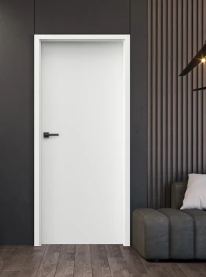 KRÓTKI TERMIN ZESTAW Skrzydło + ościeżnica drzwi wewnętrzne białe 80 Porta Trim Soft typ P - przylgowe w kolorze Biały Portadecor pełne płytowe do pok