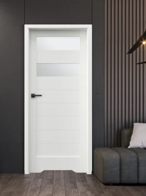 KRÓTKI TERMIN ZESTAW Skrzydło + ościeżnica drzwi wewnętrzne białe wenge 80 Porta Trim Lite B.2 - przylgowe w kolorze Wenge White PORTAsynchro 3D z szy