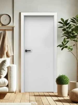 Drzwi wewnętrzne z ościeżnicą komplet Porta białe biały 70 80 90 przylgowe zestaw z ościeżnicą regulowaną i klamką nowoczesne Vector Premium