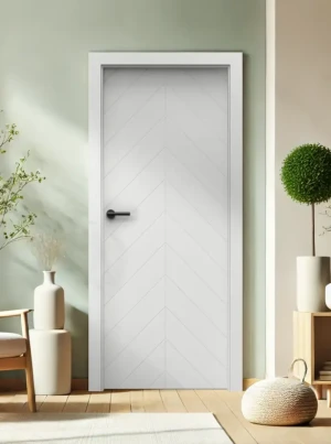 Drzwi wewnętrzne z ościeżnicą komplet Porta białe biały 70 80 90 bezprzylgowe zestaw z ościeżnicą regulowaną i klamką nowoczesne Vector Premium