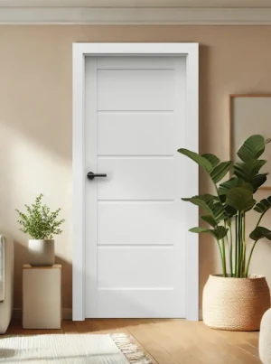 Drzwi wewnętrzne z ościeżnicą komplet Porta białe biały 70 80 90 przylgowe zestaw z ościeżnicą regulowaną i klamką nowoczesne Verte Home
