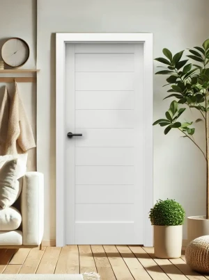 Drzwi wewnętrzne z ościeżnicą komplet Porta białe biały 70 80 90 bezprzylgowe zestaw z ościeżnicą regulowaną i klamką nowoczesne Verte Home