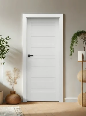 Drzwi wewnętrzne z ościeżnicą komplet Porta białe biały 70 80 90 bezprzylgowe zestaw z ościeżnicą regulowaną i klamką nowoczesne Verte Home