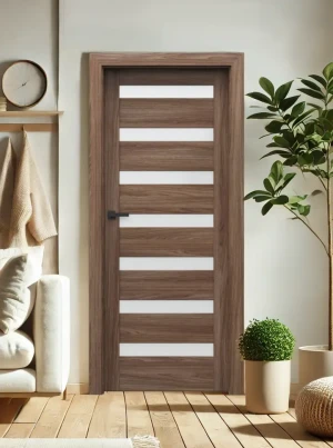 Drzwi wewnętrzne z ościeżnicą komplet Porta orzech ciemny verona drewno 70 80 90 bezprzylgowe zestaw z ościeżnicą regulowaną i klamką nowoczesne Verte Home