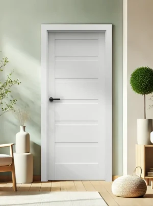 Drzwi wewnętrzne z ościeżnicą komplet Porta białe biały 70 80 90 bezprzylgowe zestaw z ościeżnicą regulowaną i klamką nowoczesne Verte Home