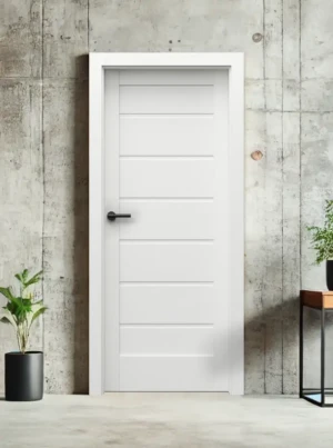 Drzwi wewnętrzne z ościeżnicą komplet Porta białe biały 70 80 90 bezprzylgowe zestaw z ościeżnicą regulowaną i klamką nowoczesne Verte Home