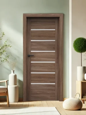 Drzwi wewnętrzne z ościeżnicą komplet Porta orzech ciemny verona drewno 70 80 90 bezprzylgowe zestaw z ościeżnicą regulowaną i klamką nowoczesne Verte Home