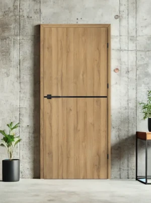 ZESTAW Skrzydło + ościeżnica drzwi wewnętrzne Erkado Altamura LUX 214 PREMIUM - przylgowe czarna intarsja drzwi do pokoju i łazienki nowoczesne elegan