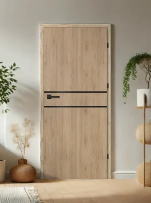 ZESTAW Skrzydło + ościeżnica drzwi wewnętrzne Erkado Altamura LUX 216 PREMIUM - przylgowe czarna intarsja drzwi do pokoju i łazienki nowoczesne elegan