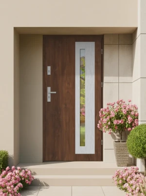 Lumo MaxTerm Energo drzwi zewnętrzne z klamką INOX | Ud = 1.3 Czyste Powietrze