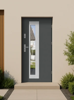 Pallas MaxTerm Termo drzwi zewnętrzne z klamką INOX | Ciepła ościeżnica Ud = 1.1 Czyste Powietrze