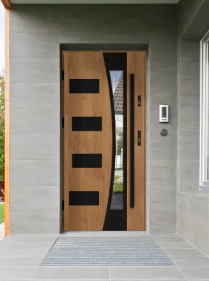 Outlet - NOWE - czteroprzylgowe winchester 90 lewe - Prototyp nr. 125 Black Termo z antabą - ciepła ościeżnica drewno-stal, grubość skrzydła 72mm, szy