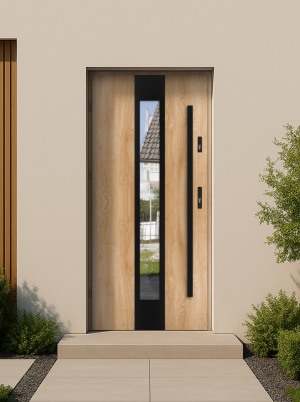 Outlet - NOWE - dąb turner 90 lewe - Papua Energo Black, antaba z elektro-przyciskiem , grubość skrzydła 72mm, Ud=1,3 (Program Czyste Powietrze). Krót