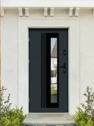 Outlet - Strefa okazji - NOWE - antracyt drewnopodobny 80 lewe - Varius Black Termo 4 przylgowe - grubość skrzydła 72mm, ościeżnica ciepła drewniano -