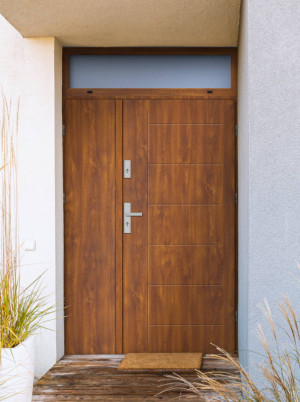 Dwuskrzydłowe grube 72mm z naświetlem górnym ciepła ościeżnica aluminiowa podwójne drzwi zewnętrznena wymiar dopasowaneszerokie wysokie nowoczesneGekko INOX