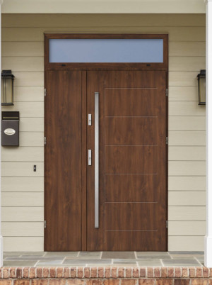 Dwuskrzydłowe grube 72mm z naświetlem górnym ciepła ościeżnica aluminiowa podwójne drzwi zewnętrznena wymiar dopasowaneszerokie wysokie nowoczesneGekko INOX