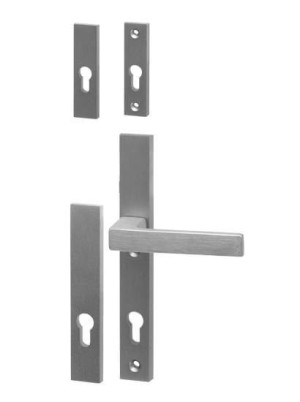 Klamko-zaślepka inox do drzwi zewnętrznych z rozetą - okucie do antaby