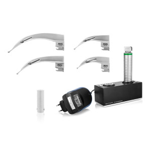 Laryngoskop z ładowarką Macintosh zestaw światłowodowy 3.5V Fiber Optic LED z łyżkami