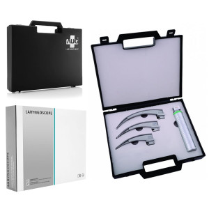 Laryngoskop światłowodowy Macintosh AUG® High Power zestaw do intubacji 3 łyżki 2-4