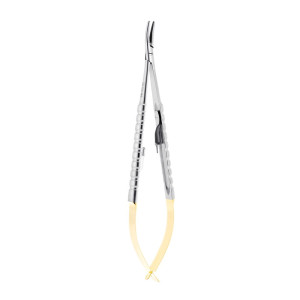 Igłotrzymacz mikrochirurgiczny Castroviejo zagięty 14 cm TC