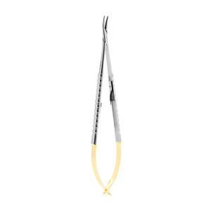 Igłotrzymacz Castroviejo mikrochirurgiczny zagięty TC 18cm