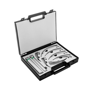 Laryngoskop światłowodowy Macintosh MAXXLITE® z 7 łyżkami i 2 rękojeściami
