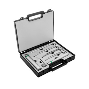 Laryngoskop światłowodowy uniwersalny Miller MAXXLITE® z 5 łyżkami i 2 rękojeściami