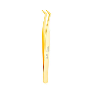 Pęseta do rzęs tytanowa zagięta spiczasta Tendo® Solingen Gold Titanium