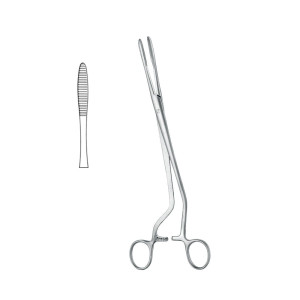 Kleszczyki Cheron do materiałów opatrunkowych wygięte 25 cm